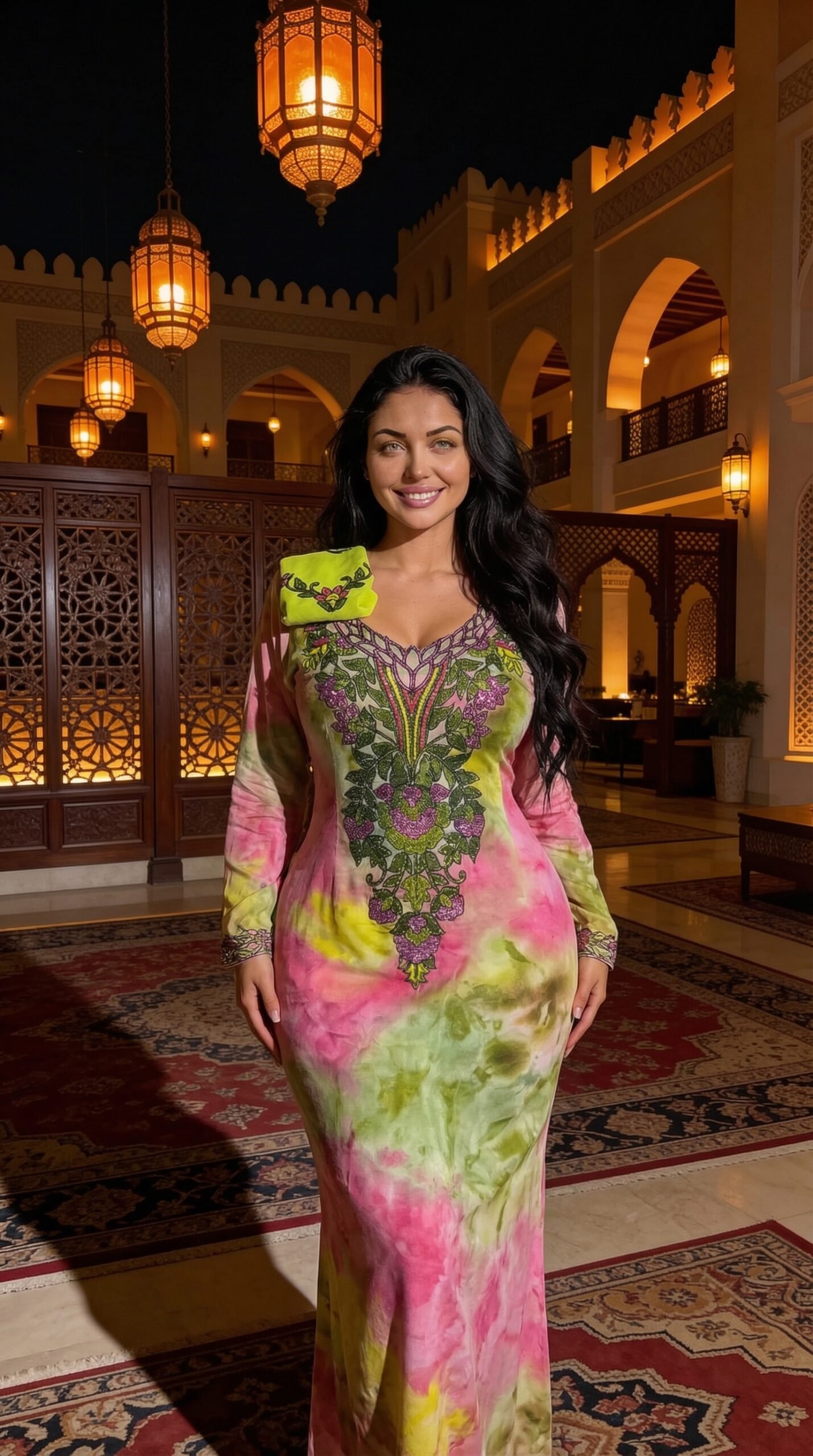 Mukhwar 3D red scarf - Image 2