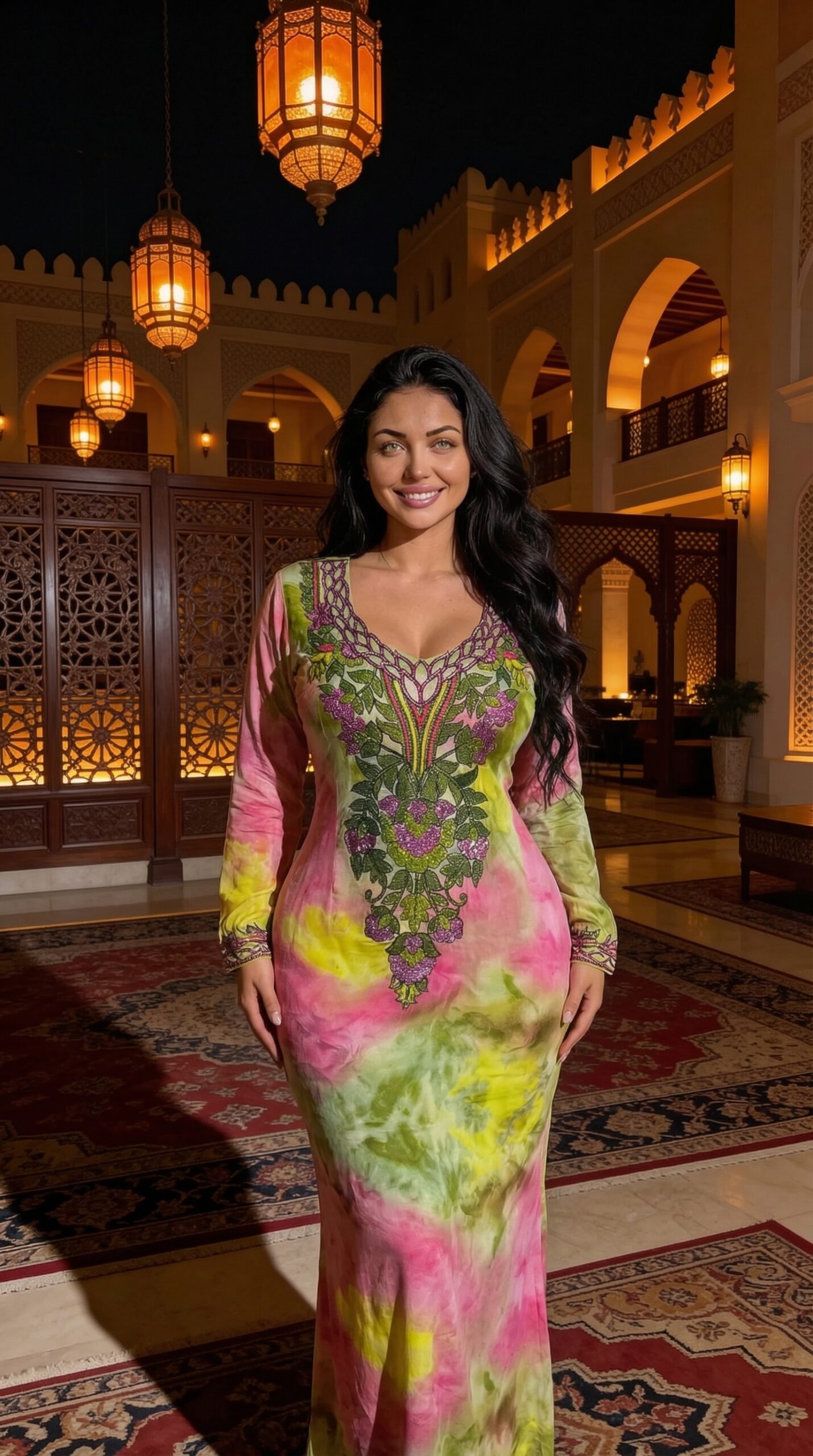 Mukhwar 3D red scarf - Image 3